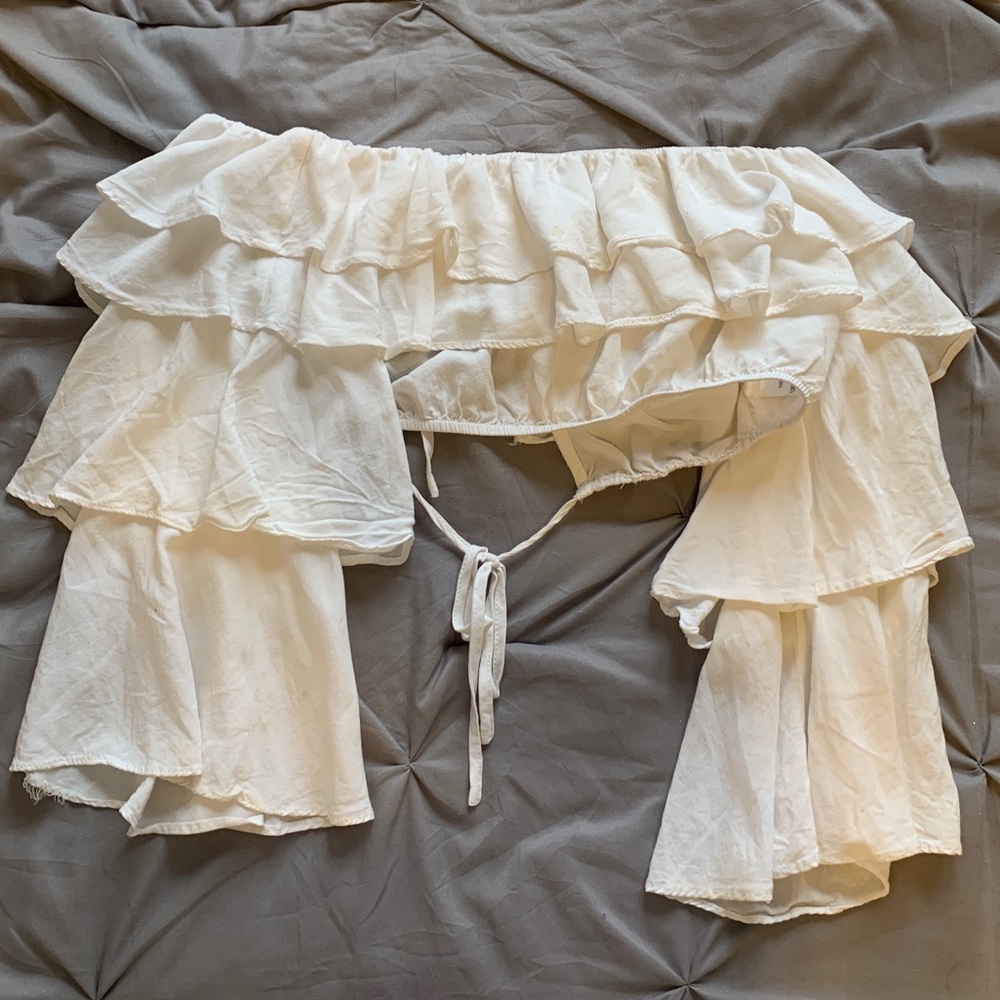 White Bell Sleeve Crop Top